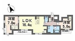 ベルコリーヌ 2LDKの間取図画像