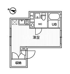 FARE恵比寿 2階ワンルームの間取り