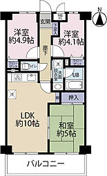 ライオンズガーデン津田沼 3LDKの間取図画像