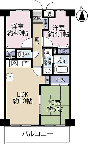 間取り ライオンズガーデン津田沼 7階/-