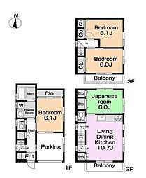 江戸川区松本1丁目　中古戸建 4LDKの間取り