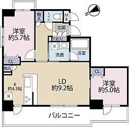 パテラ下総中山 2LDKの間取図画像