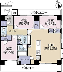 ライオンズ津田沼レイフォート 3LDKの間取図画像