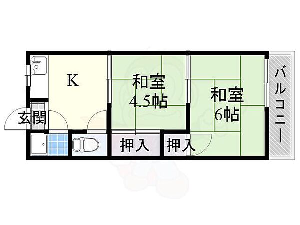 愛知県名古屋市南区豊田３丁目(賃貸マンション2K・2階・29.70㎡)の写真 その2