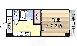 ソレイユ東海通 3階1Kの間取り
