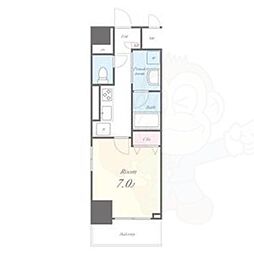 名古屋市営東山線 新栄町駅 徒歩3分の賃貸マンション 9階1Kの間取り