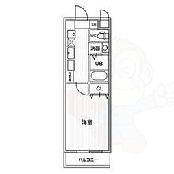 名古屋市営名港線 築地口駅 徒歩5分の賃貸マンション 5階1Kの間取り