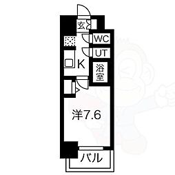 メイクスWアート丸の内 1Kの間取図画像