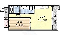 名古屋市営名港線 築地口駅 徒歩3分の賃貸マンション 5階1LDKの間取り