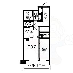 ローレルアイ名駅東 15階1LDKの間取り