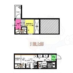 名鉄常滑線 大同町駅 徒歩6分の賃貸アパート 1階ワンルームの間取り