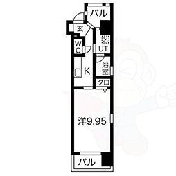 Palazzo Speciale 7階1Kの間取り