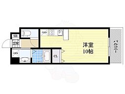 ベレーサ新瑞橋 6階ワンルームの間取り
