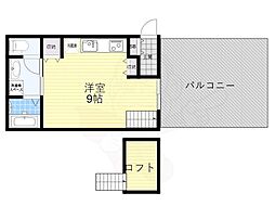 ベルフォート新瑞橋 5階ワンルームの間取り