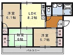 エスペラール明正 3LDKの間取図画像