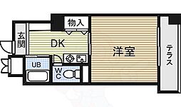 K・Point Bldg 7階1Kの間取り