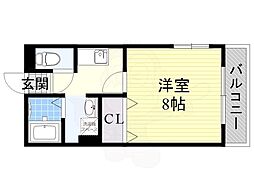 レネット桜台 1階1Kの間取り