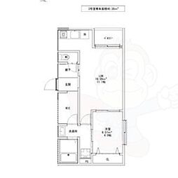 SQUARE大江 1階1LDKの間取り