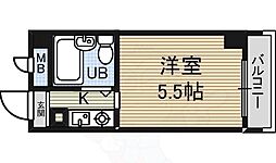 ドール神宮西 3階1Kの間取り