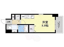 glanz 11階ワンルームの間取り