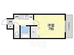 エクセルシオール金山 9階1Kの間取り