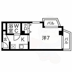 メゾン日向 1Kの間取図画像