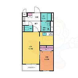 SK Residence Nagoya 1階1LDKの間取り