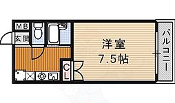 ラ・コール栄5 4階1Kの間取り