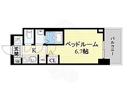 S-RESIDENCE鶴舞 11階1Kの間取り