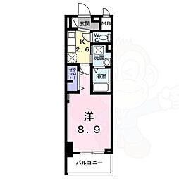 Bright Gate 名古屋 2階1Kの間取り