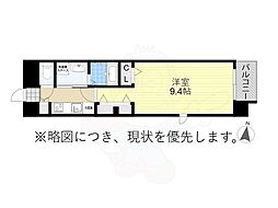 パルティール高畑 13階1Kの間取り