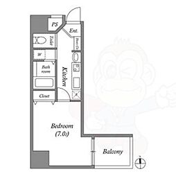 レジデンス名古屋千代田 1Kの間取図画像