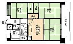 花表団地 2階3DKの間取り
