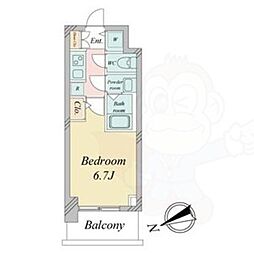 S-RESIDENCE鶴舞 5階1Kの間取り