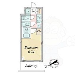 S-RESIDENCE鶴舞 14階1Kの間取り