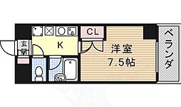 フォーシーズン 7階1Kの間取り
