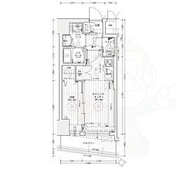 エステムコート名古屋上前津 5階1DKの間取り