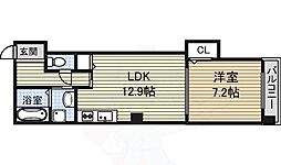 サン丸の内 8階1LDKの間取り