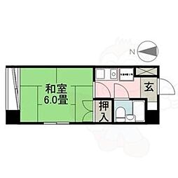 新栄ロイヤルハイツ 4階1Kの間取り