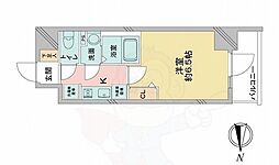 アステリ鶴舞ディオ 11階1Kの間取り