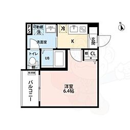 robot home 黄金II 1Kの間取図画像