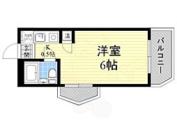 ベルドミール ワンルームの間取図画像