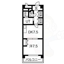 あおいマンション 1DKの間取図画像