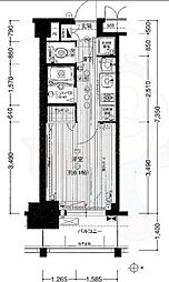 プレサンスサカエリバースタイル ワンルームの間取図画像