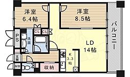 グラン・アベニュー名駅 2LDKの間取図画像