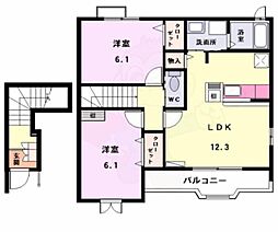 サンガーデンM 2LDKの間取図画像