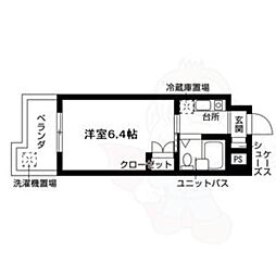 パティオ101 1Kの間取図画像