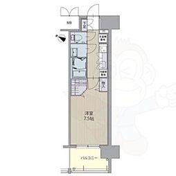 パルティール笠寺 1Kの間取図画像
