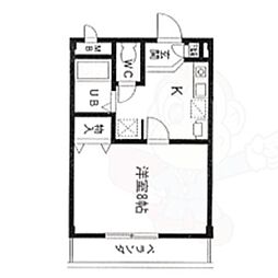 KOHWASTAR 1Kの間取図画像