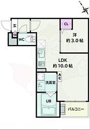Jack koyo1 1LDKの間取図画像